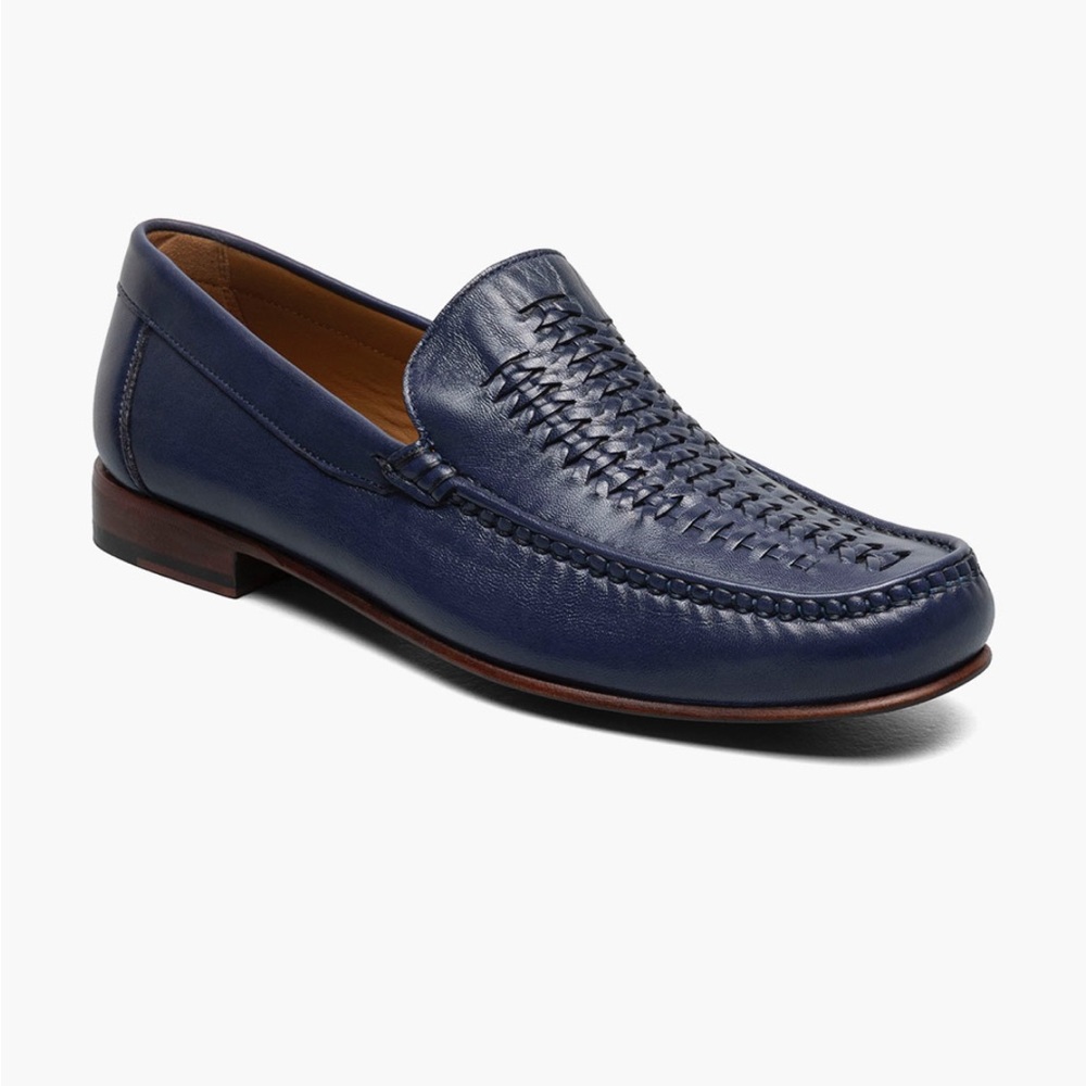 Floraheim Beaufort Moc Toe Weave Size 9.5 Men's Blue Loafers